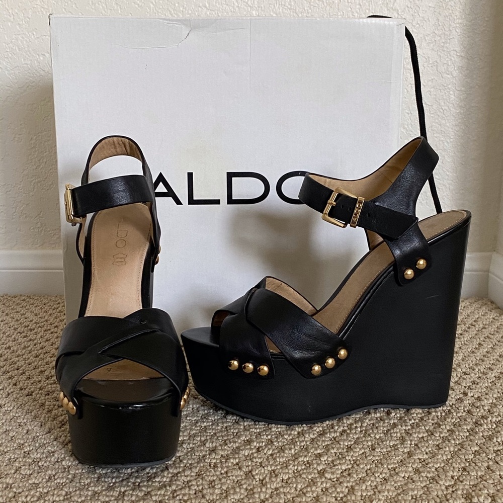 ALDO Black Wedge Heels